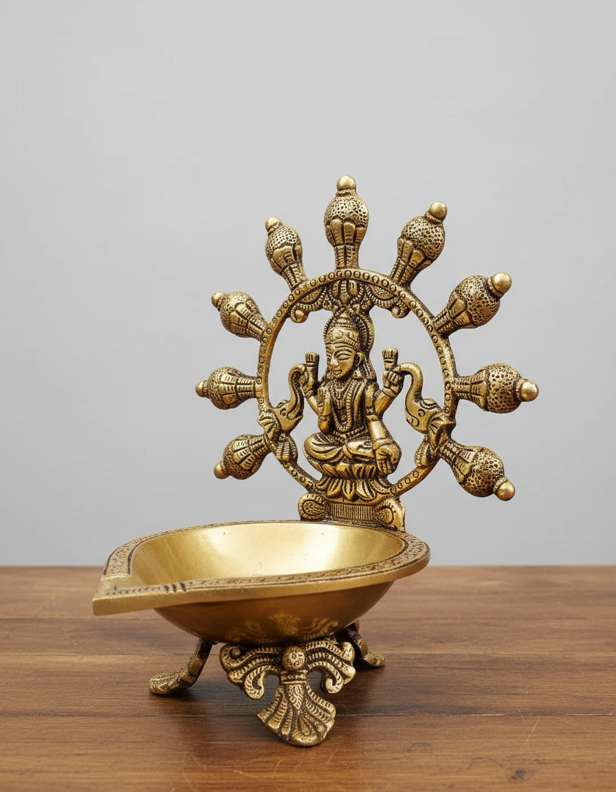 Brass Gaj lakshmi deepam, 1 piece for diwali/ housewarming / gift item